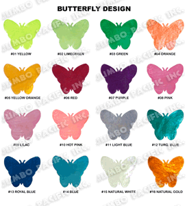 50mm färbten Capiz Späne im Schmetterlingsformentwurf. Die Abbildung für grössere Ansicht u. seinen Code anklicken.